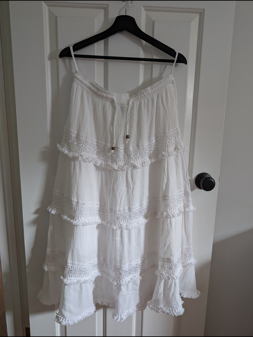 Dress Nado Women's Boho White Maxi Skirt Large